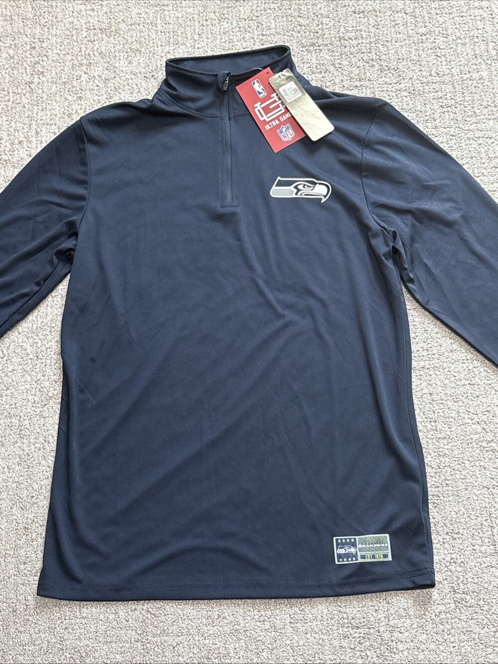 NWT NFL Seattle Seahawks Ultra Game 1/4 zip pullover Size Medium